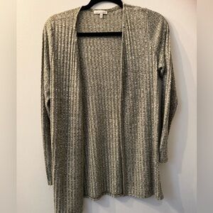 Women's Ribbed Knit Cardigan Sweater - Green/grey